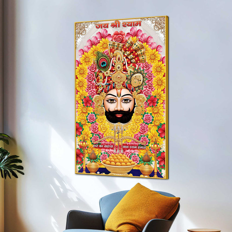 Shyam Baba Traditional Devotional Canvas Painting Pooja Room Wall Decor