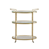 Sophisticated Oval Bar Trolley With Tiered Storage