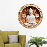Stylish Gautam Buddha Spiritual Home Décor Round Wall Painting