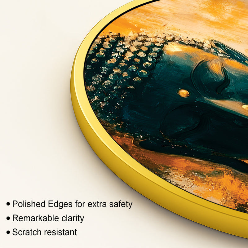 Stylish Gautam Buddha Spiritual Round Wall Painting for Home & Office
