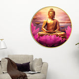 Stylish Spiritual Gautam Buddha Home Décor Round Wall Painting