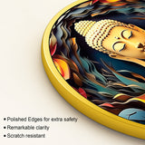 Stylish Spiritual Gautam Buddha Home Round Wall Painting