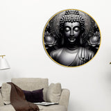 Zen Style Gautam Buddha Round Wall Art Painting